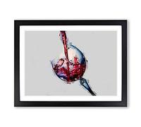 Tilted Wine Glass In Abstract Modern Art Framed Wall Art Print, Ready to Hang Picture for Living Room Bedroom Home Office Décor, Black A4 (34 x 25 cm)