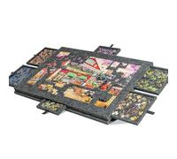 Tilting Puzzle Board, 2-in-1 Designed Stand & Cover Portable Jigsaw Puzzle Table with 6 Drawers Lightweight Felt Jigsaw Board for Adults and Kids for 1000 Pieces Puzzle, Dark Grey