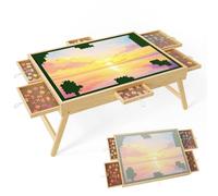Tilting Puzzle Board Jigsaw Puzzle Board Folding Wooden Jigsaw Board,with 6 Drawers for Adults and Kids (1000 Pieces)
