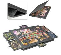Tilting Puzzle Board, Portable Jigsaw Puzzle Board with 2in1 Designed Stand & Cover, Lightweight Felt Storage Case with 6 Drawers, Games Up to 1000 Pieces for Adults Kids Boy Gi Dark grey 1000 pieces