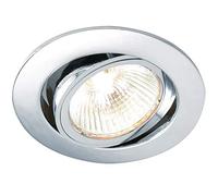 TILTING Round Recess Ceiling Down Light Chrome 95mm Flush GU10 Lamp Fitting
