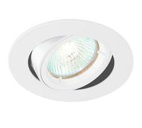 TILTING Round Recess Ceiling Down Light Gloss White 95mm Flush GU10 Lamp Fitting