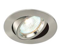 TILTING Round Recess Ceiling Down Light Satin Nickel 95mm Flush GU10 Fitting