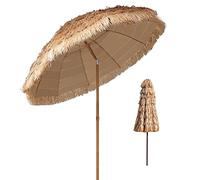 Tilting Straw 1.8m, Tropical Hawaiian Style, Exotic Folding Beach Umbrella For Garden/Patio/Pool/Balcony/Patio, Round