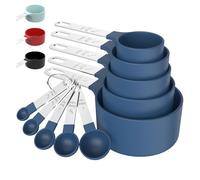 TILUCK Measuring Cups & Spoons Set, Stackable Cups and Spoons, Nesting Measure Cups with Stainless Steel Handle, Kitchen Gadgets for Cooking & Baking (Blue)