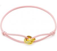 TILUNAMI Pink String Bracelet for Protection and Good Luck, Adjustable Handmade Rope Bracelet with Gold Trinity Ring, Karma Friendship Bracelet for Women Men, Lucky Amulet Gift