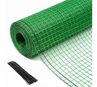 Tilvex Plastic Garden Fence 4x65 FT,0.4" Mesh Deer Fence Roll | Green Heavy Duty Temporary Safety Fencing for Animals, Snow, Poultry, Deer, Yard & Construction,50PCS Zip Ties