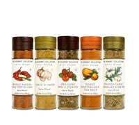 Tilz Seasoning Blends Gourmet Spice Gift Set 5 Pack Large Glass Bottles Smoked Paprika Chili and Chives Oregano Tomato and Basil Garlic Onion Roasted Vegetables and Fries (5Classic)
