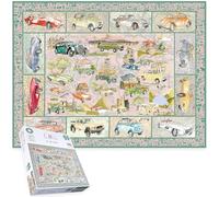 Tim Bulmer Classic Cars 1000 Piece Jigsaw Puzzle - Vintage & Classic Car Illustration Puzzle for Adults - Nostalgic Motoring Gift for Men, Dads & Car Enthusiasts