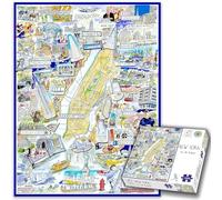 Tim Bulmer's Comical Map of New York - 1000 Piece Jigsaw Puzzle - New York City Landmarks, Statue of Liberty, Brooklyn, Manhattan - Gift, Home Decor - 66cm x 50cm