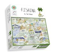 Tim Bulmer's 1000-Piece Fishing Jigsaw Puzzle - Fun, Fish-Filled Illustration with Grayling, Trout, Carp, and More - Perfect for Fishing and Puzzle Enthusiasts
