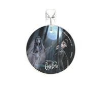 Tim Burton’s Corpse Bride - Emily and Victor - 3.5” Starfire Prints Glass Art - Circle Glass Art - Ideal for Gifting and Collecting - Officially Licensed Collectible