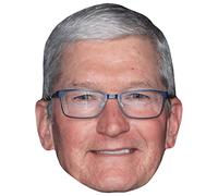 Tim Cook (Glasses) Celebrity Mask, Flat Card Face, Fancy Dress Mask