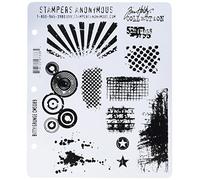 Tim Holtz 7 x 8.5-inch Cling Rubber Stamp Set Bitty Grunge, Red