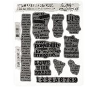 Tim Holtz 7 x 8.5-inch Cling Rubber Stamp Set Stuff 2 Say, Red