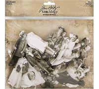 Tim Holtz - Advantus Baseboard Dolls, Paper, Black and White, One Size