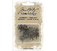Tim Holtz - Advantus TH94007 ADORNMENTS IDEA-OLOG, Antique Nickel Snowflakes