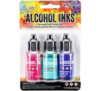 Tim Holtz Alcohol Ink .5oz 3/Pkg-Beach Deco-Flamingo/Patina/Amethyst