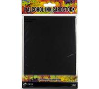 Tim Holtz Alcohol Ink Cardstock 5"X7" 10/Pkg-Black Matte