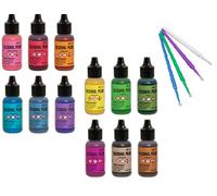 Tim Holtz Alcohol Pearls Bundle 12 Bottles Plus Blending Tools (Complete 12 Set)