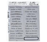 Tim Holtz Cling Mounted Stamp Sets Stampers Anonymous Simple Sayings Rubber Stamp,Red