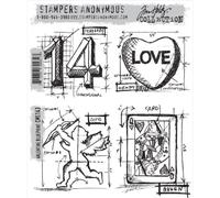 Tim Holtz Cling Mounted Stamp Sets Stampers Anonymous Valentine Blueprint Rubber Stamp