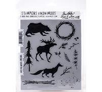 Tim Holtz Cling RBBR Stamp Set INTO Woods, One Size