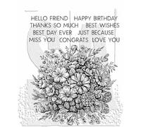Tim Holtz Cling Rubber Stamps - Floristry with Gridblock CMS485