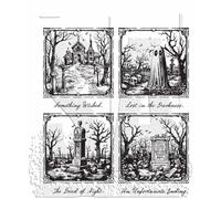 Tim Holtz Cling Rubber Stamps - Framed Frights CMS494