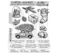 Tim Holtz Cling Rubber Stamps - Home for Christmas CMS498