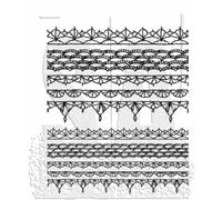 Tim Holtz Cling Stamps 7"X8.5" - Crochet Trims