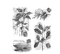 Tim Holtz Cling Stamps 7"X8.5"-Festive Collage