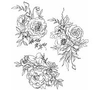 Tim Holtz Cling Stamps 7"X8.5"-Floral Outlines