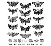 Tim Holtz Cling Stamps 7"X8.5"-Moth Study