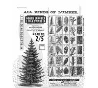 Tim Holtz Cling Stamps 7"X8.5"-Winter Woodlands