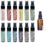 Tim Holtz Distress Spritz Sprays- Kit #3, 12 Gorgeous Colors - 1 oz Bottles, Includes Broken China, Rustic Wilderness, Lumberjack Plaid & 9 More, Carnora Amber Bottle, November 2024 Release