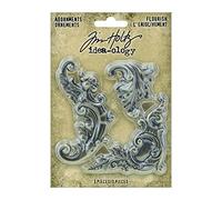 Tim Holtz Flourish Adornments, Nickel