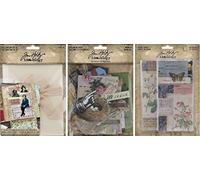 Tim Holtz Idea-Ology 2022 Accordion Folio, Pocket Cards & Memoir Ephemera Pack - 3 Item Bundle, Ivory