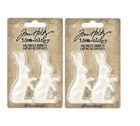Tim Holtz Idea-Ology 2022 Salvaged Rabbits - Two Items - Bundle of Two Packages