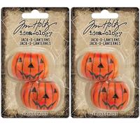 Tim Holtz Idea-ology Halloween 2025 Jack-O-Lanterns TH94439-4 Pieces - 2 Pack Bundle