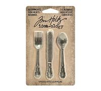 Tim Holtz Idea-ology Idea-Ology Metal Adornments 2.5-inch-Antique Nickel Silverware, Silver