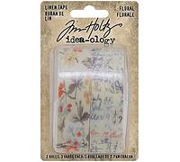 Tim Holtz Idea-ology Linen Tape 1"x3yd 2pcs - Floral TH94139