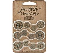 Tim Holtz idea-ology Mini Gear Embellishments, Pack of 12, Silver, Bronze