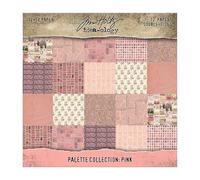 Tim Holtz Idea-Ology Pink Palette 12x12 Papers Collection, 12 Double-Sided Sheets