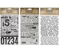Tim Holtz Idea-ology Remnant Rubs - Eccentric, Specimen and Tiny Text - Bundle of Three Items