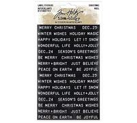 Tim Holtz Idea-Ology Sentiments Label Stickers 64pcs - Christmas