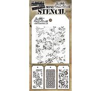 Art Gone Wild Tim Holtz Mini Stencil Set 25, Synthetic Material, 21.6 x 9.1 x 0.1 cm