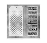 Tim Holtz Mixed Media Stamps & Stencil - THMM117