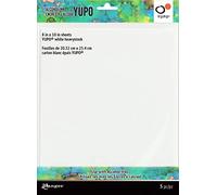 Tim Holtz Alcohol Ink White Yupo Paper 144lb 5/Pkg-8"X10"