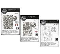 Tim Holtz Sizzix 2023 Everyday Collection Texture Fades Embossing Folders - Entangled, Mosaic and Dotted, Bundle of 3 Embossing Folders (666155 666156 666292)